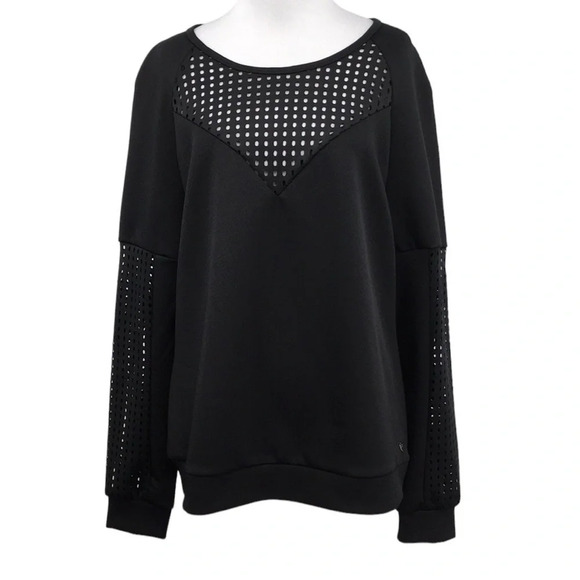 Fabletics Sweatshirt Womens XL Black Tilly Neoprene Dreams‎ Pullover - Picture 1 of 15